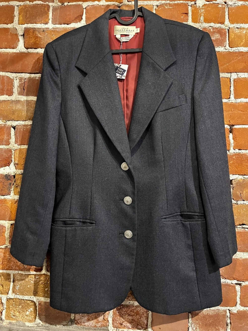 Vintage Ports Trademark Grey Structured Blazer